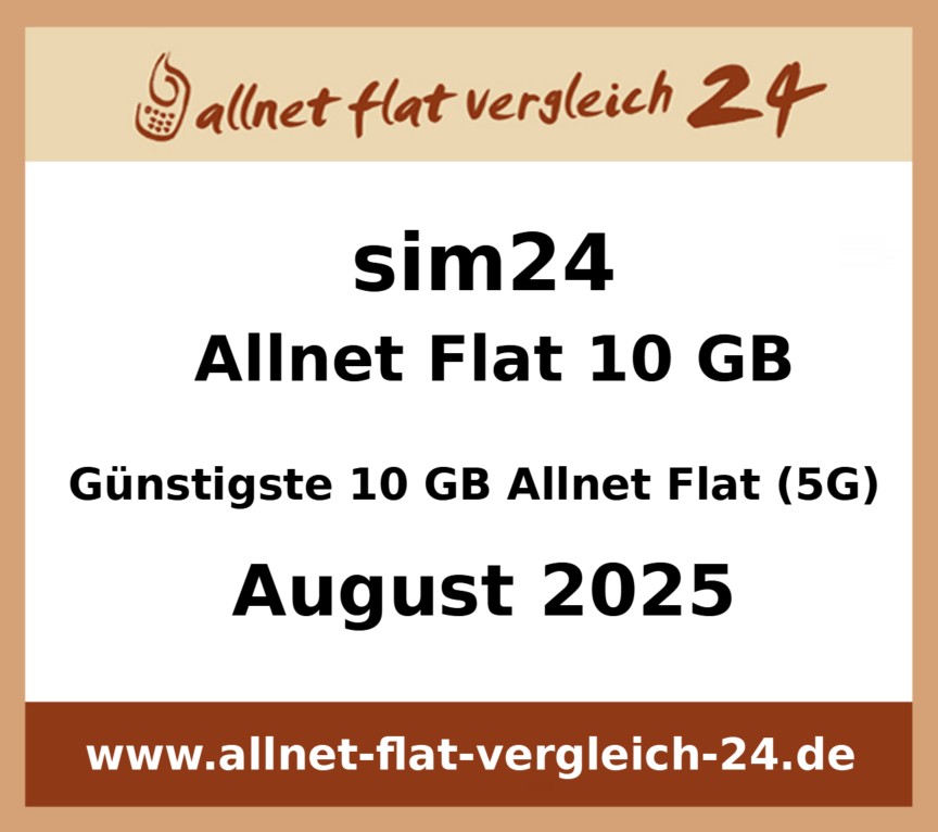 Auszeichnung: allnet flat vergleich 24 - Günstigste 10 GB Allnet Flat (5G)