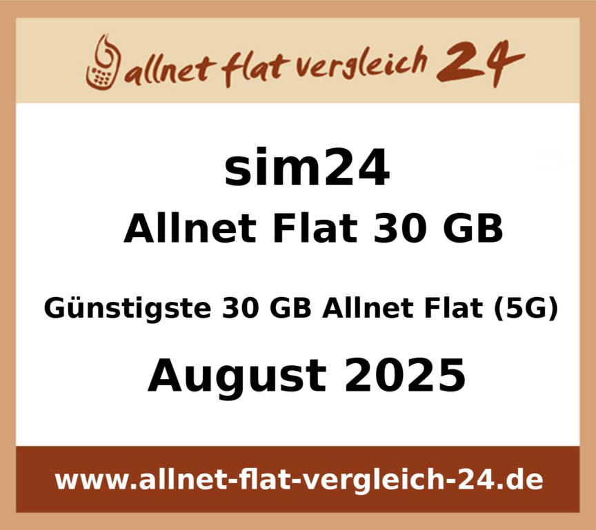 Auszeichnung: allnet flat vergleich 24 - Günstigste 30 GB Allnet Flat