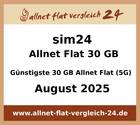 Auszeichnung: allnet flat vergleich 24 - Günstigste 30 GB Allnet Flat