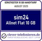 Auszeichnung: clever-telefonieren.de - Günstigster 10 GB Handytarif
